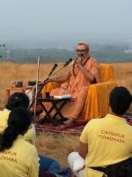 New Year sunrise at Kembre Hill with H.H. Swamiji - Kara Seva Shivir - SCM Shirali - 2025 - Day 5 (1 Jan 2026)